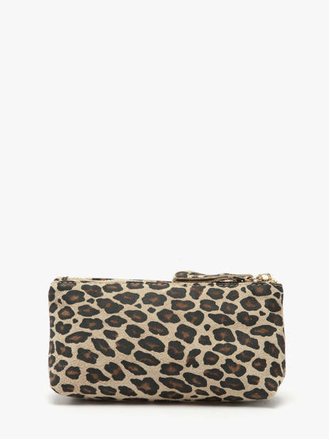 Trousse Cuir Milano Beige velvet leopardo VL22114 vue secondaire 2