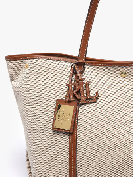 Canvas Emerie Tote Bag With Leather Straps Lauren ralph lauren Beige emerie 31920062 other view 5