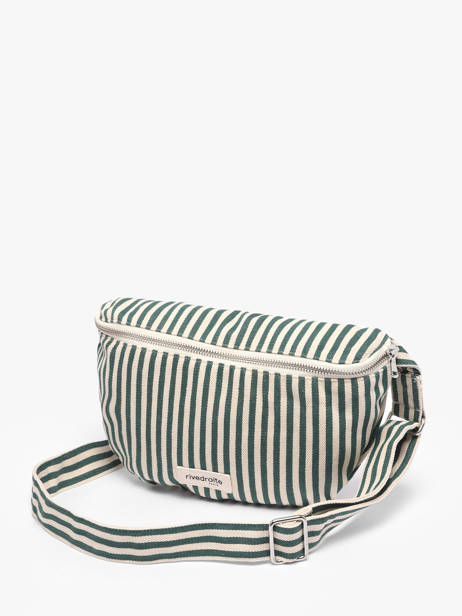 Recycled Coton Custine Striped Belt Bag Rivedroite Green spring striped CUSTSTRI other view 2