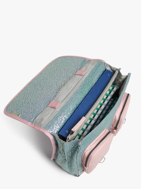 Wheeled Schoolbag 2 Compartments Cameleon Blue vintage fantasy PBVGCA38 other view 3