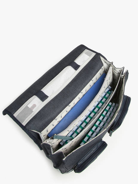 Cartable 3 Compartiments Cameleon Bleu vintage urban PBVBCA41 vue secondaire 3