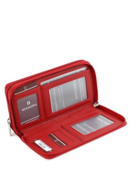 Continental Wallet Leather Hexagona Red confort 467399 other view 1