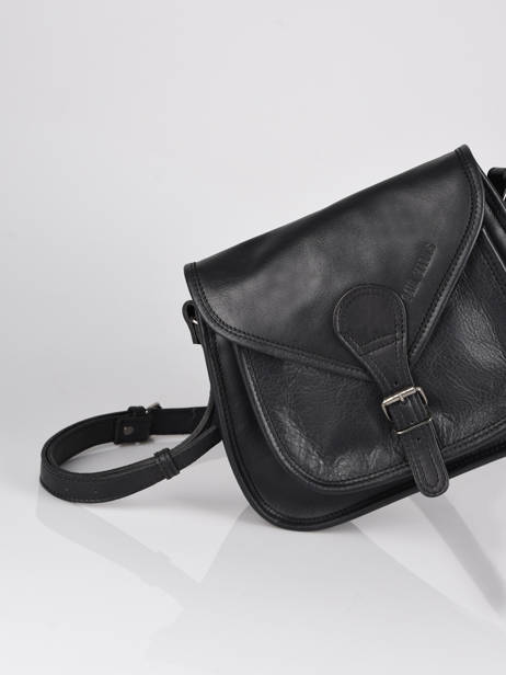 Crossbody Bag Vintage Leather Paul marius Black vintage BESACE other view 2