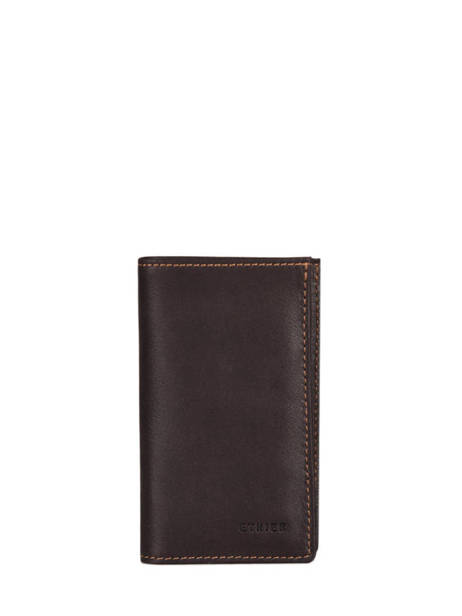 Leather Oil Cardholder Etrier Brown oil EOIL06B