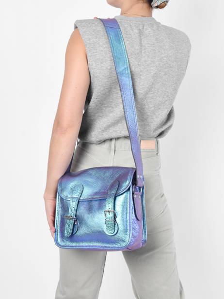 Leather La Sacoche Scarabee Crossbody Bag Paul marius Blue scarabee SACOSSCA other view 1