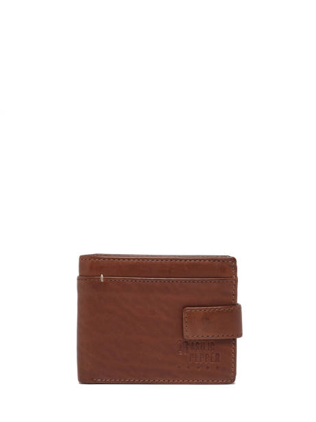 Portefeuille Porte Monnaie Leather Basilic pepper Brown traveler BTRA93