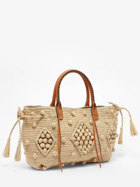 Sac PortÃ© Ã©paule Raphia Gerard darel Beige raphia E454 vue secondaire 4