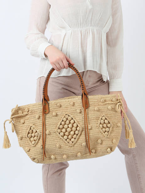 Sac PortÃ© Ã©paule Raphia Gerard darel Beige raphia E454 vue secondaire 1